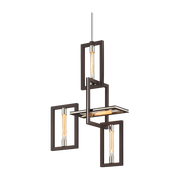 Suspension en fer bronze texturé et acier inoxydable 60x29x97cm Enigma - Troy Lighting