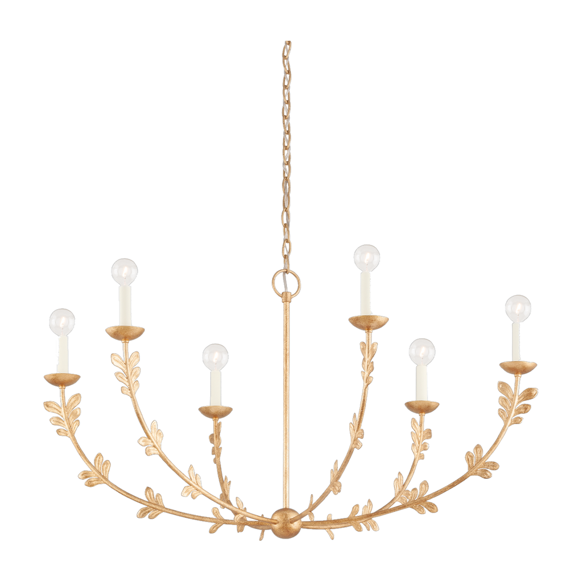 Suspension en acier feuille d'or ancienne 102x56cm Florian - Troy Lighting