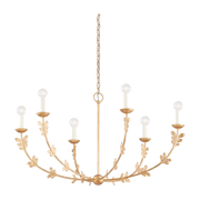 Suspension en acier feuille d'or ancienne 102x56cm Florian - Troy Lighting