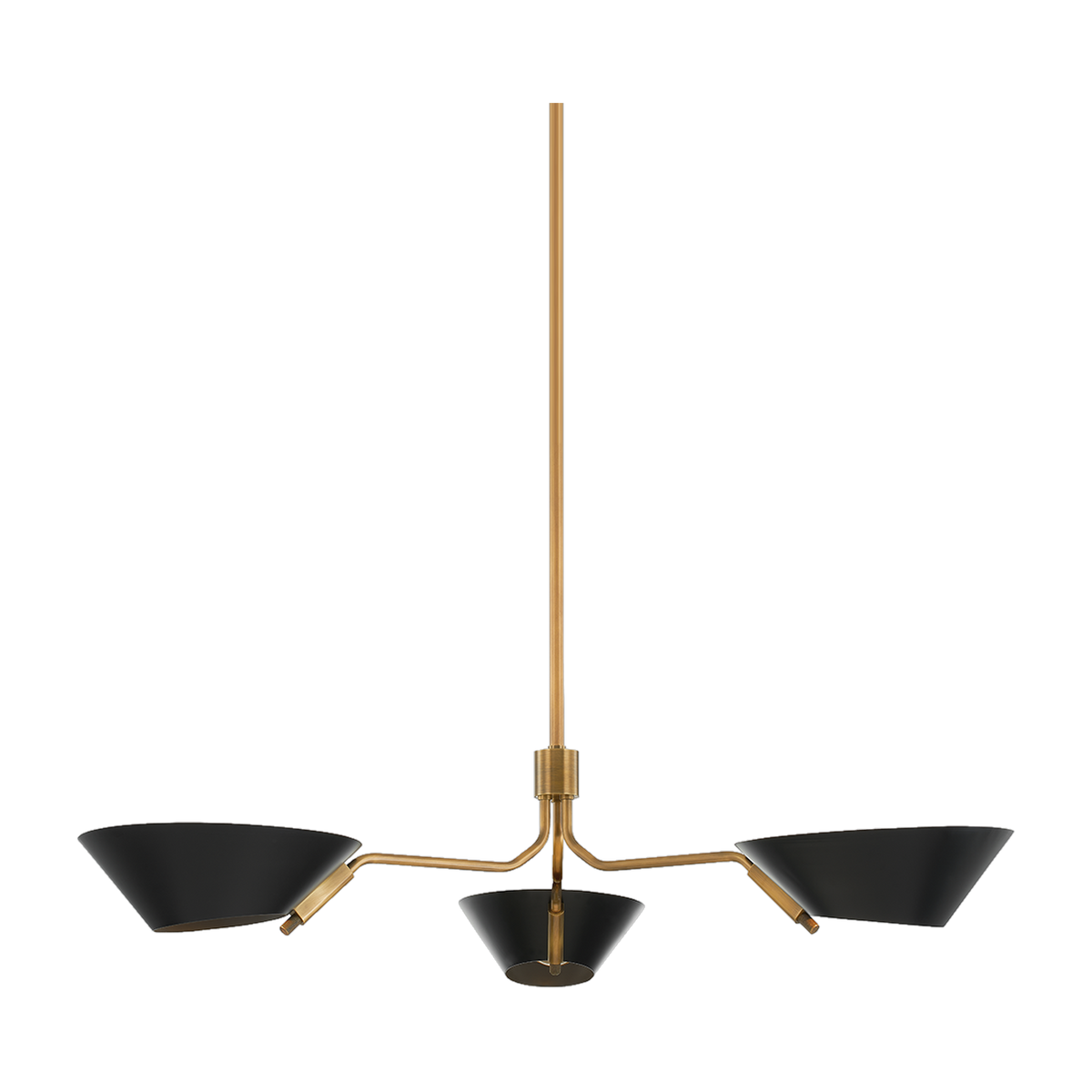 Suspension en acier laiton patiné et noir doux 109x22cm Sacramento - Troy Lighting