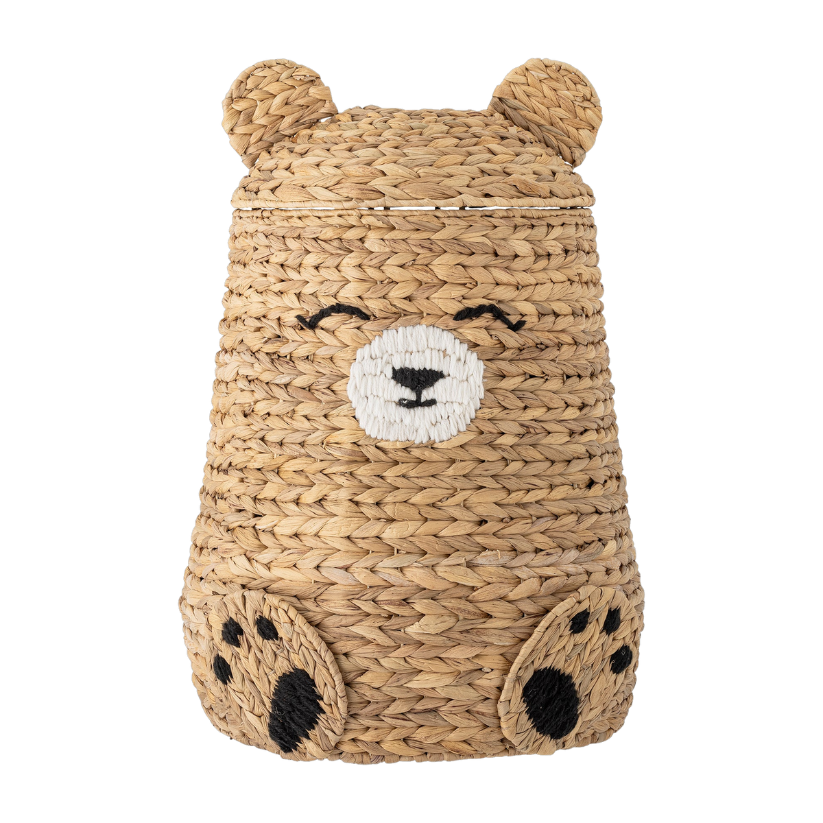 Storage basket with lid in natural water hyacinth 40 x 57cm Timone - Bloomingville Mini