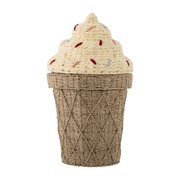 Basket with lid in natural seagrass 40 x 72cm Cillie - Bloomingville Mini