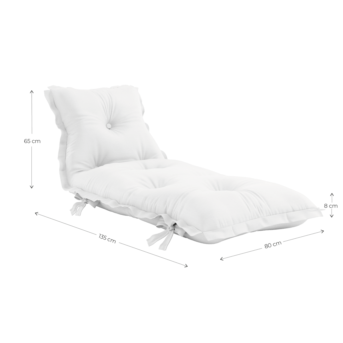 Futon d'extérieur en acrylique blanc 80x135x65cm Sit and sleep - Karup Design - The Cool Republic