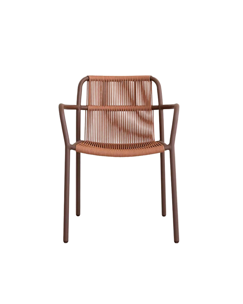 Silla de exterior en aluminio termolacado y cuerda óxido 60x63x81cm Sweep - Vincent Sheppard