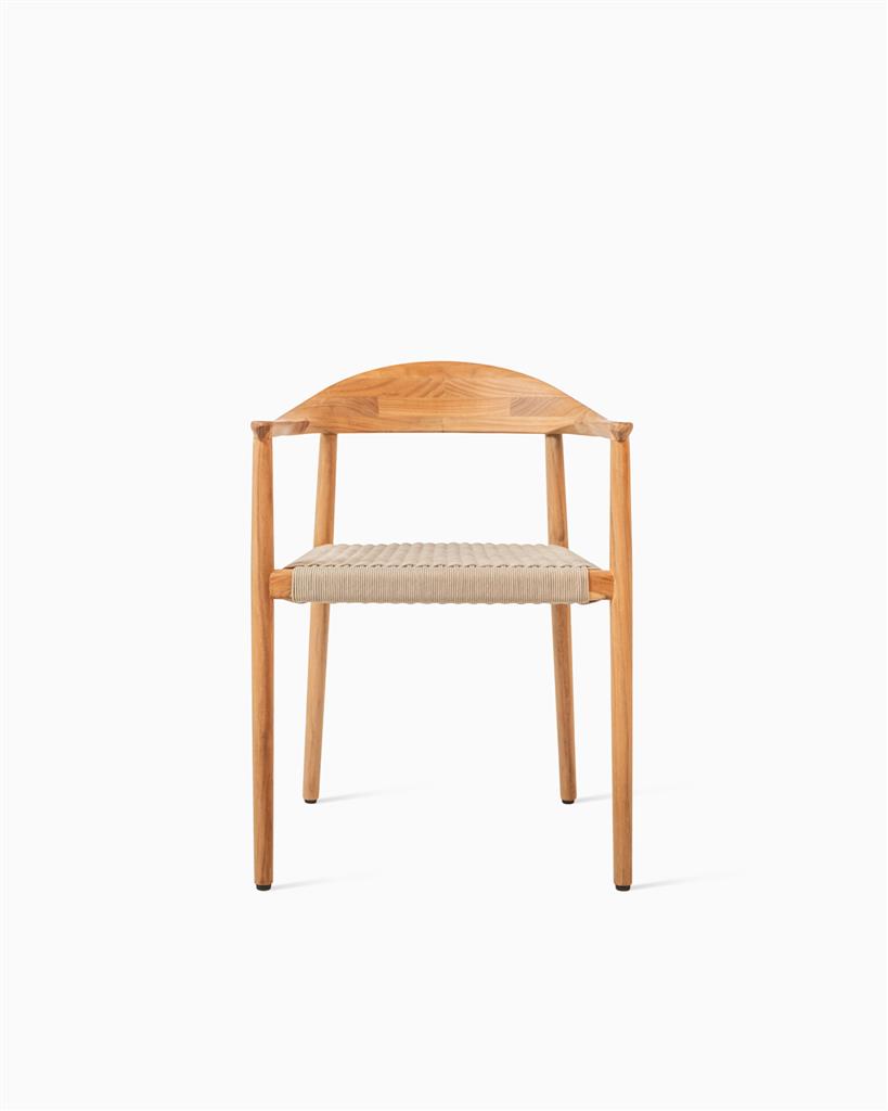 Silla de exterior en teca maciza y cuerda 55x57x74cm Fika - Vincent Sheppard