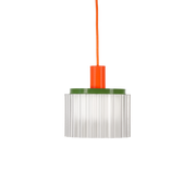 Pendant lamp in recycled 3D plastic with orange cable 18x19cm Gigi n°2 - Warren et laetitia