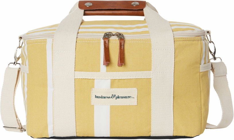 Glacière aux rayures jaunes et blanches vintage Premium - Business & Pleasure - The Cool Republic