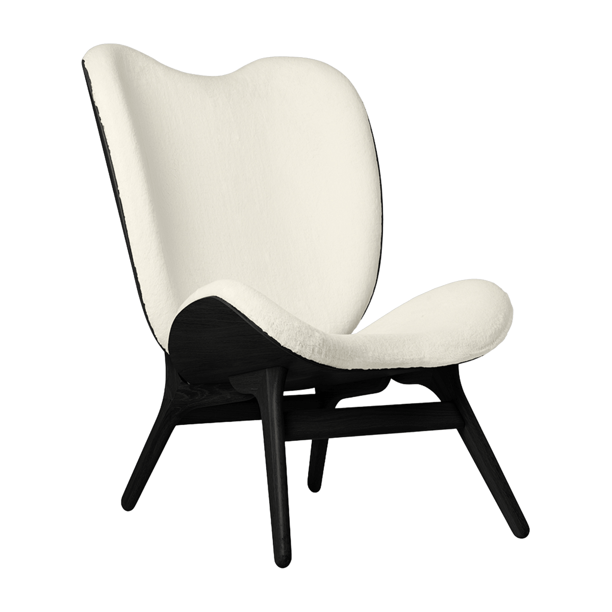 Grand fauteuil blanc en chêne noir A Conversation Piece - UMAGE - The Cool Republic