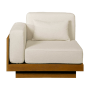 Grand armrest module in Iroko with cream coating Georges - Gabrielle Paris - The Cool Republic