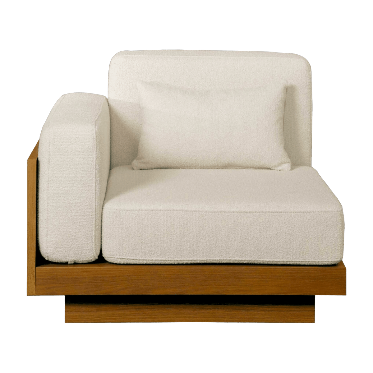 Grand armrest module in Iroko with cream coating Georges - Gabrielle Paris - The Cool Republic
