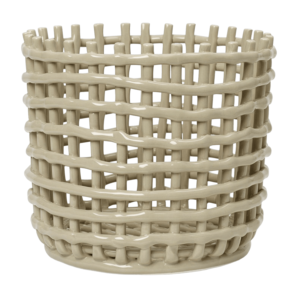 Grand panier beige en céramique - Ferm Living - The Cool Republic