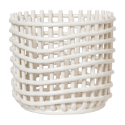 Grand panier blanc en céramique - Ferm Living - The Cool Republic