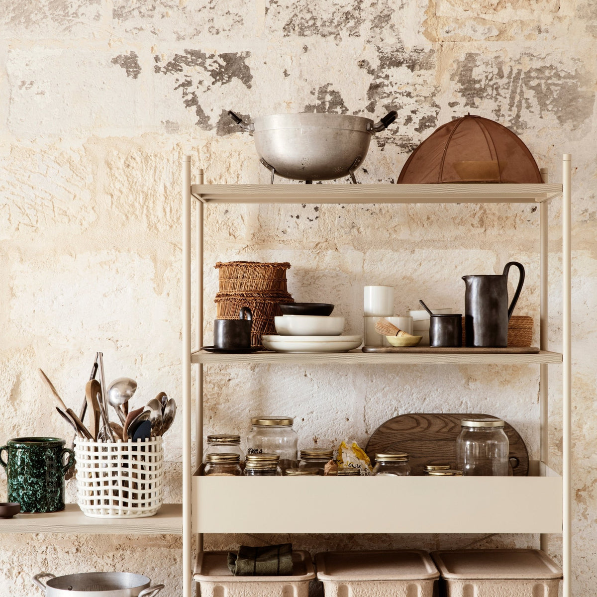 Grand panier blanc en céramique - Ferm Living - The Cool Republic