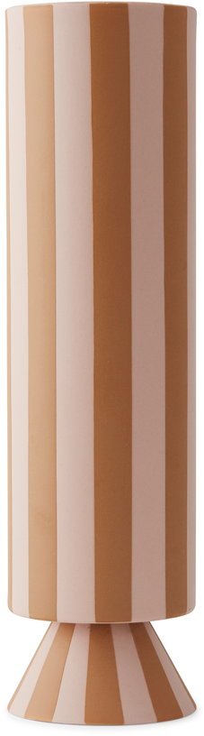 Grand vase à rayures caramel Toppu - OYOY - The Cool Republic