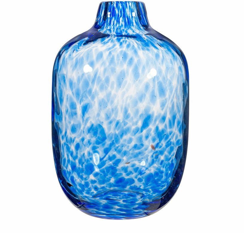 Grand vase en verre moucheté bleu - Sass & Belle - The Cool Republic