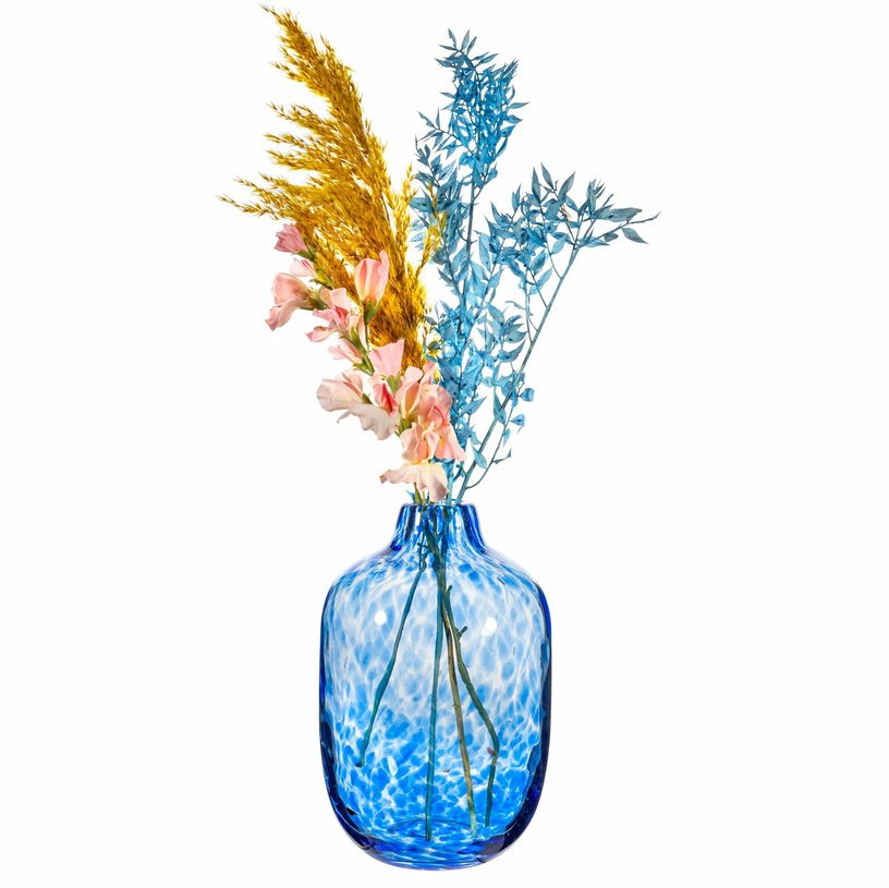 Grand vase en verre moucheté bleu - Sass & Belle - The Cool Republic