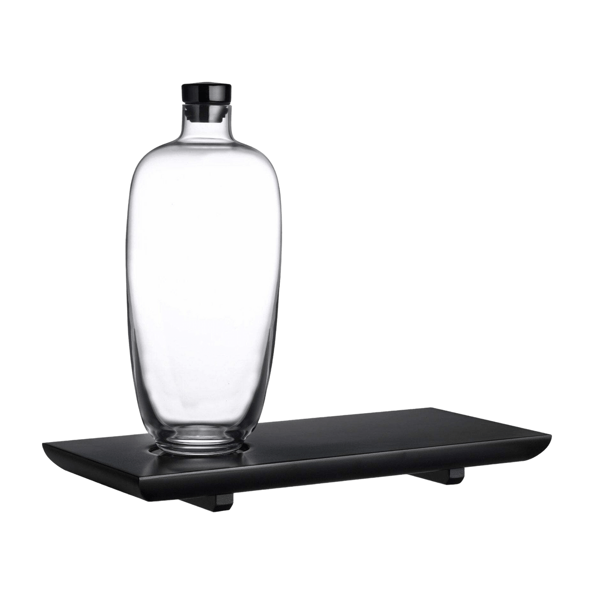 Malt Whisky Bottle With Wooden Tray Tall - Nude Glass - The Cool Republic