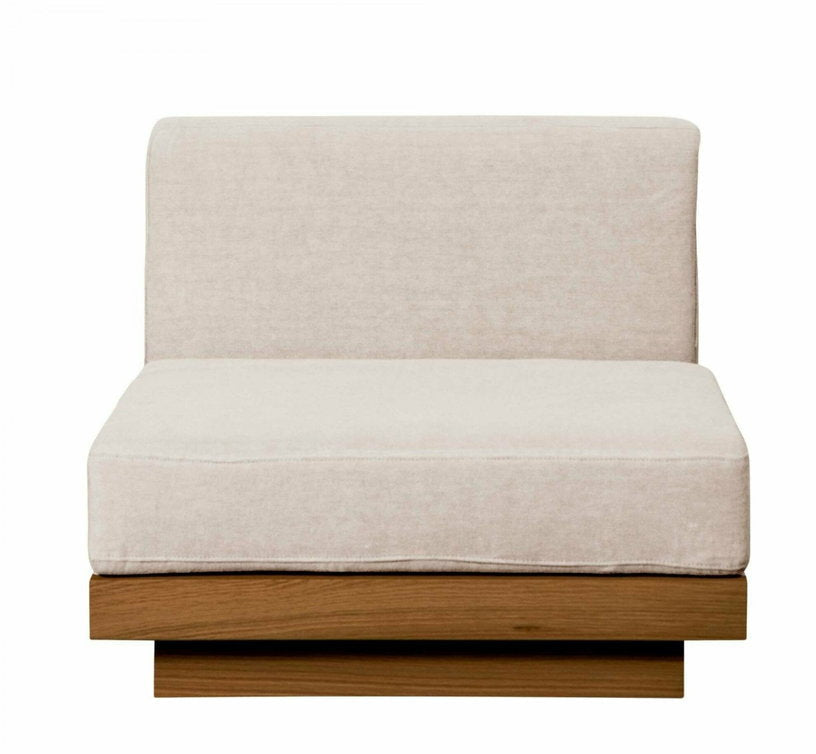 Grande chauffeuse d'extérieur en Iroko et toile Crème Georges - Gabrielle Paris - The Cool Republic