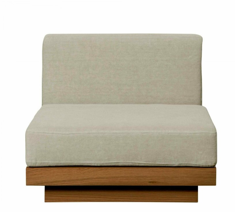 Grande chauffeuse d'extérieur en Iroko et toile Naturel Georges - Gabrielle Paris - The Cool Republic