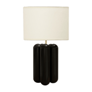 Grande lampe en bois et coton noir Charlotte - Cosin Paris - The Cool Republic