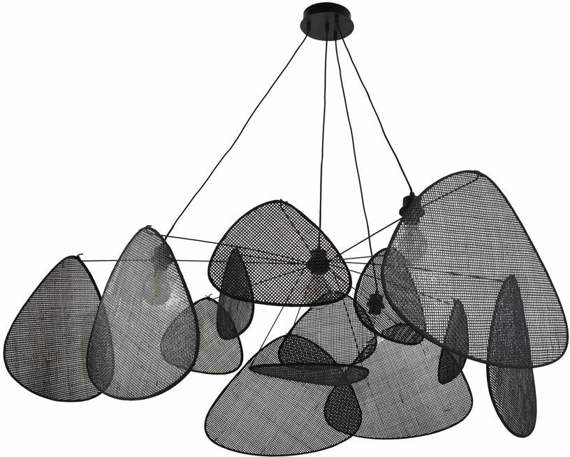 Grande suspension en cannage noir 150 cm Screen - Market set - The Cool Republic
