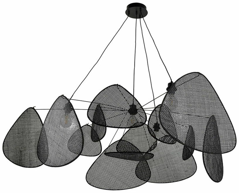 Grande suspension en cannage noir 150 cm Screen - Market set - The Cool Republic
