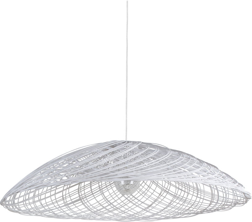 Grande suspension rotin blanche Satelise - Forestier - The Cool Republic