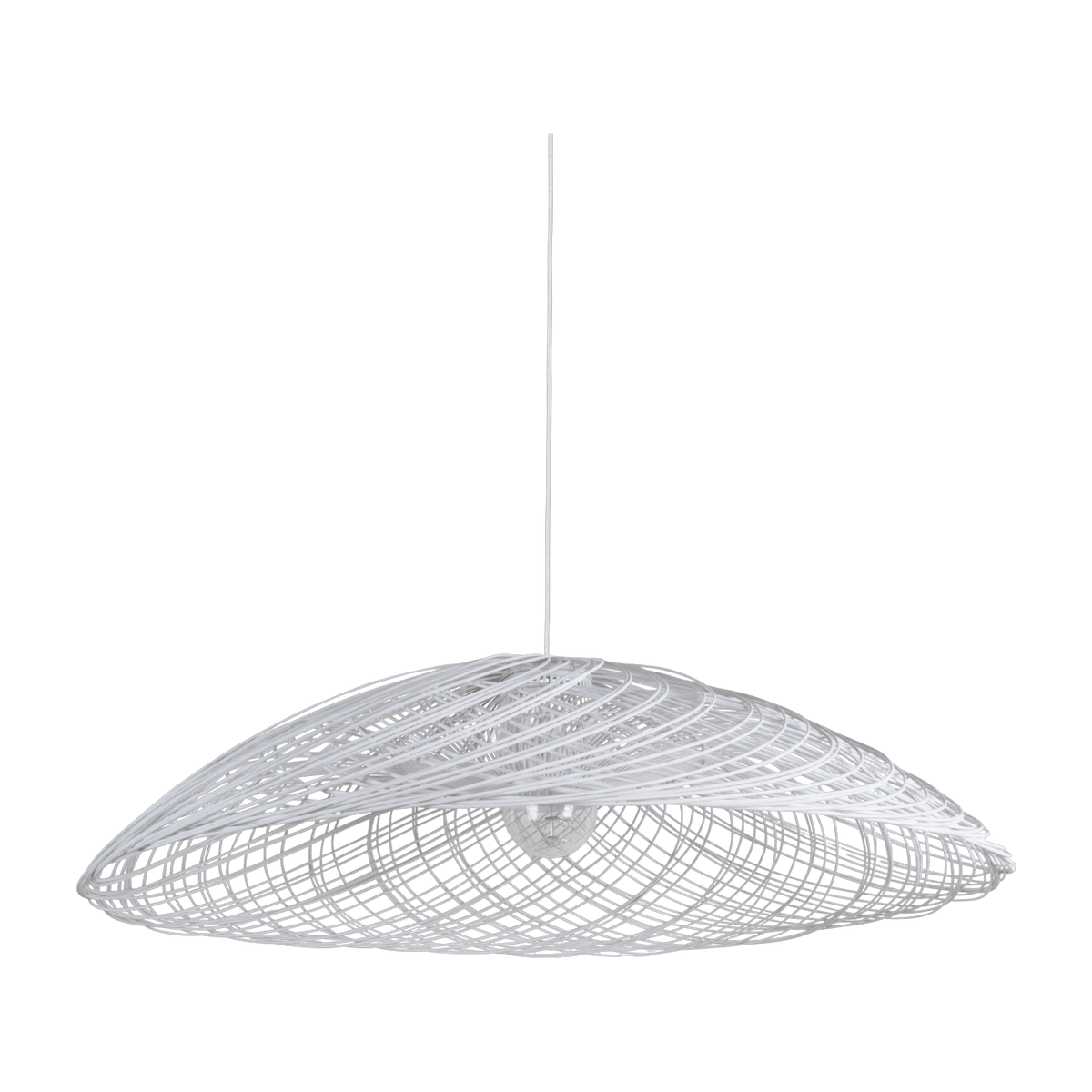 Grande suspension rotin blanche Satelise - Forestier - The Cool Republic