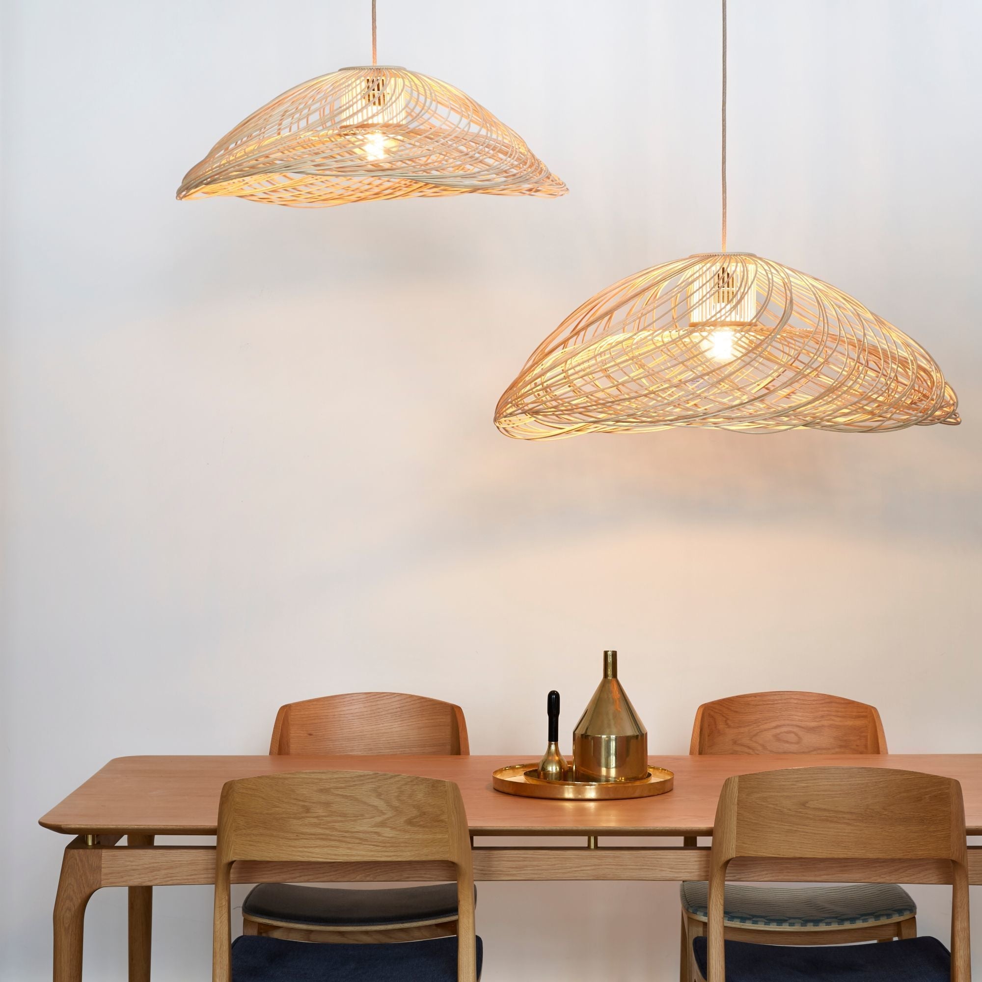 Grande suspension rotin blanche Satelise - Forestier - The Cool Republic