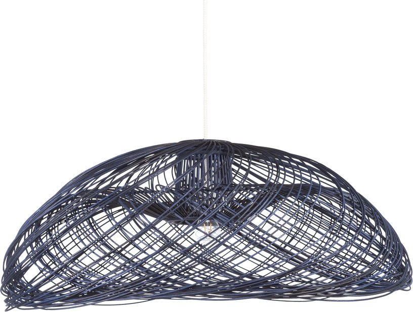 Grande suspension rotin bleue Satelise - Forestier - The Cool Republic