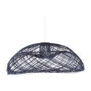 Grande suspension rotin bleue Satelise - Forestier - The Cool Republic