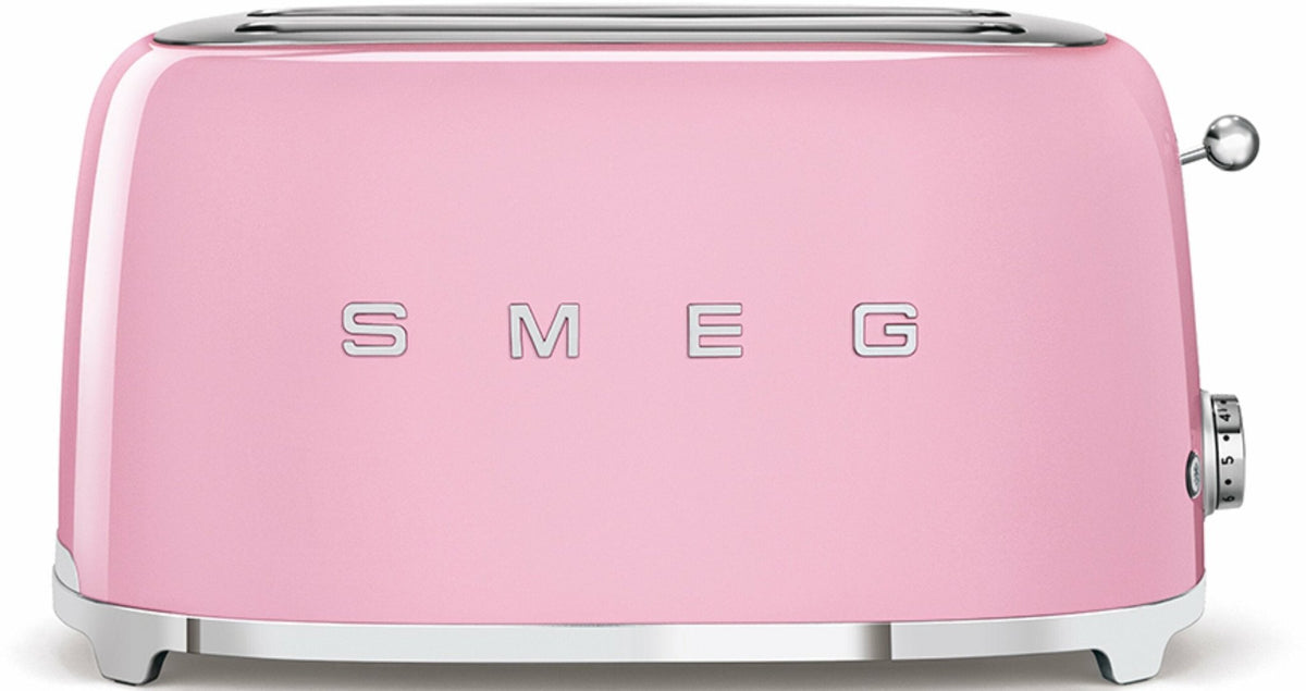 Grille-pain 2 grandes fentes rose Années 50 - Smeg - The Cool Republic