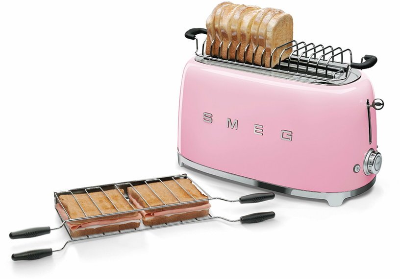 Grille - pain 2 grandes fentes rose Années 50 - Smeg - The Cool Republic