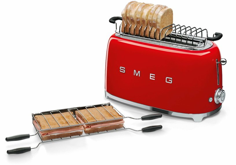Grille - pain 2 grandes fentes rouge Années 50 - Smeg - The Cool Republic