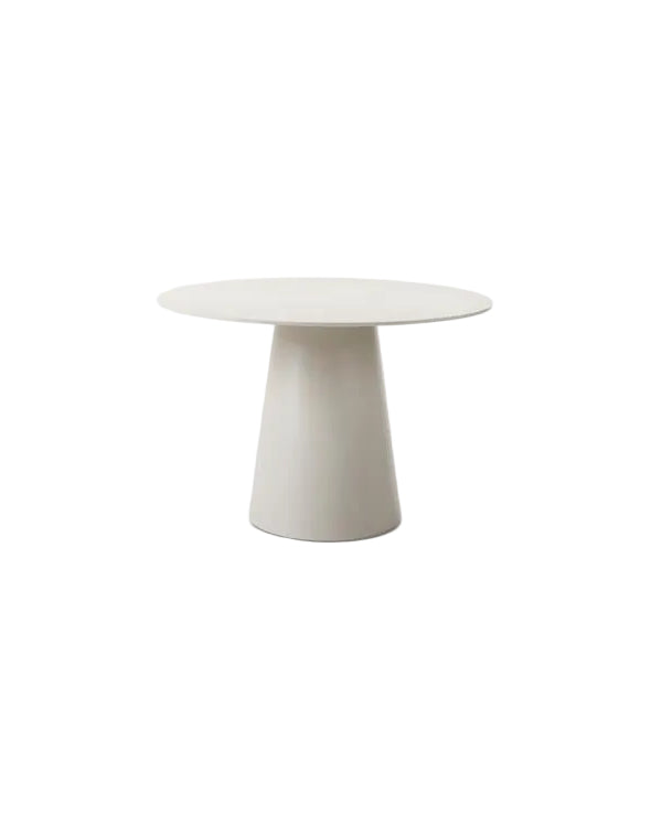 Round dining table in cream ceramic with Portland top 120x75cm Sandro - Vincent Sheppard