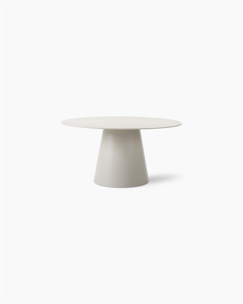 Round dining table in cream ceramic with Portland top 150x75cm Sandro - Vincent Sheppard