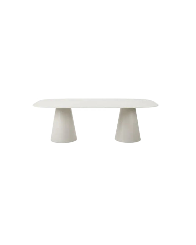 Rectangular dining table in cream ceramic with Portland top 240x120x75cm Sandro - Vincent Sheppard
