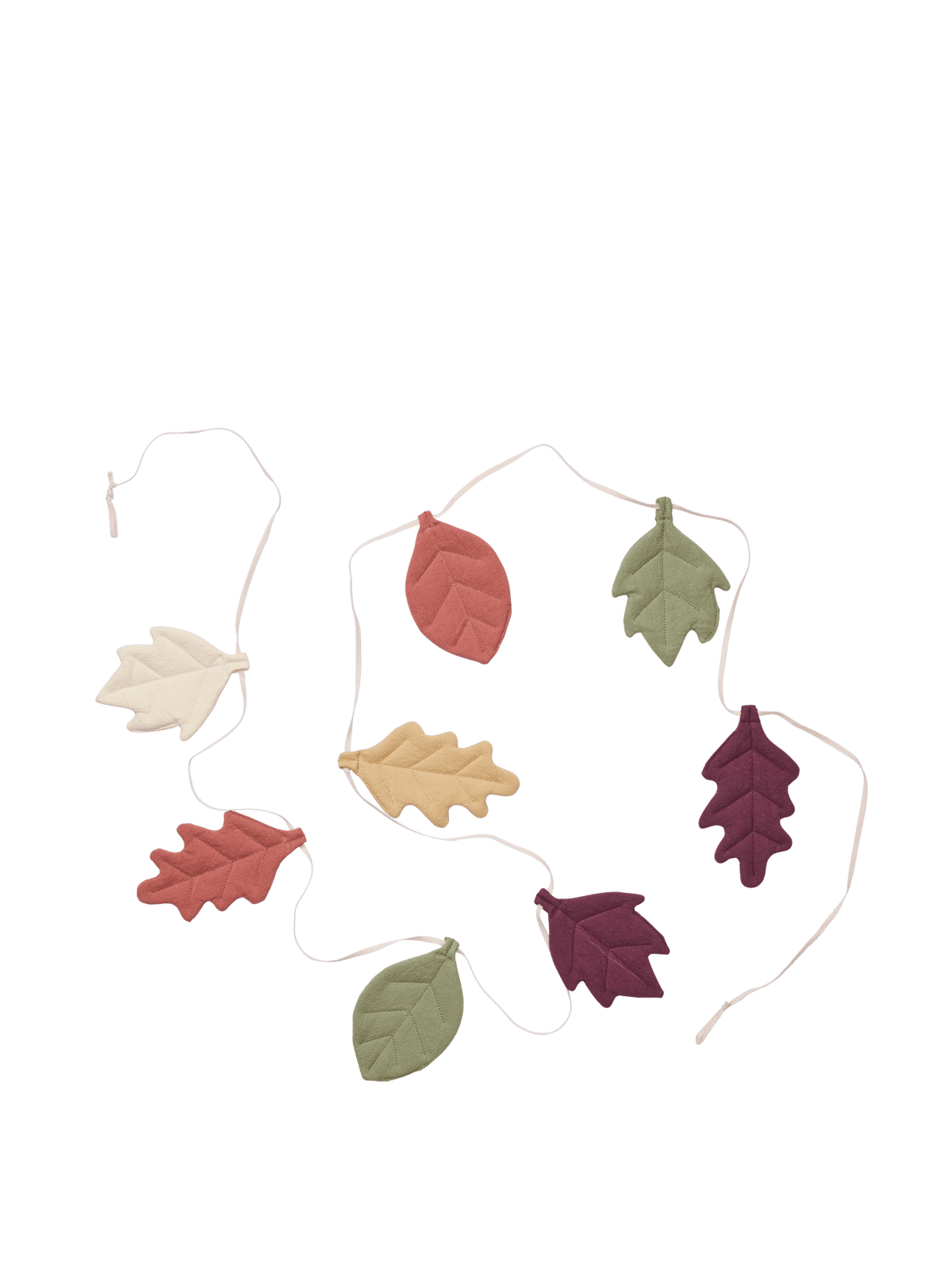 Guirlande feuilles d’automne en coton bio et tissu recyclé Leaf - Ferm Living - The Cool Republic