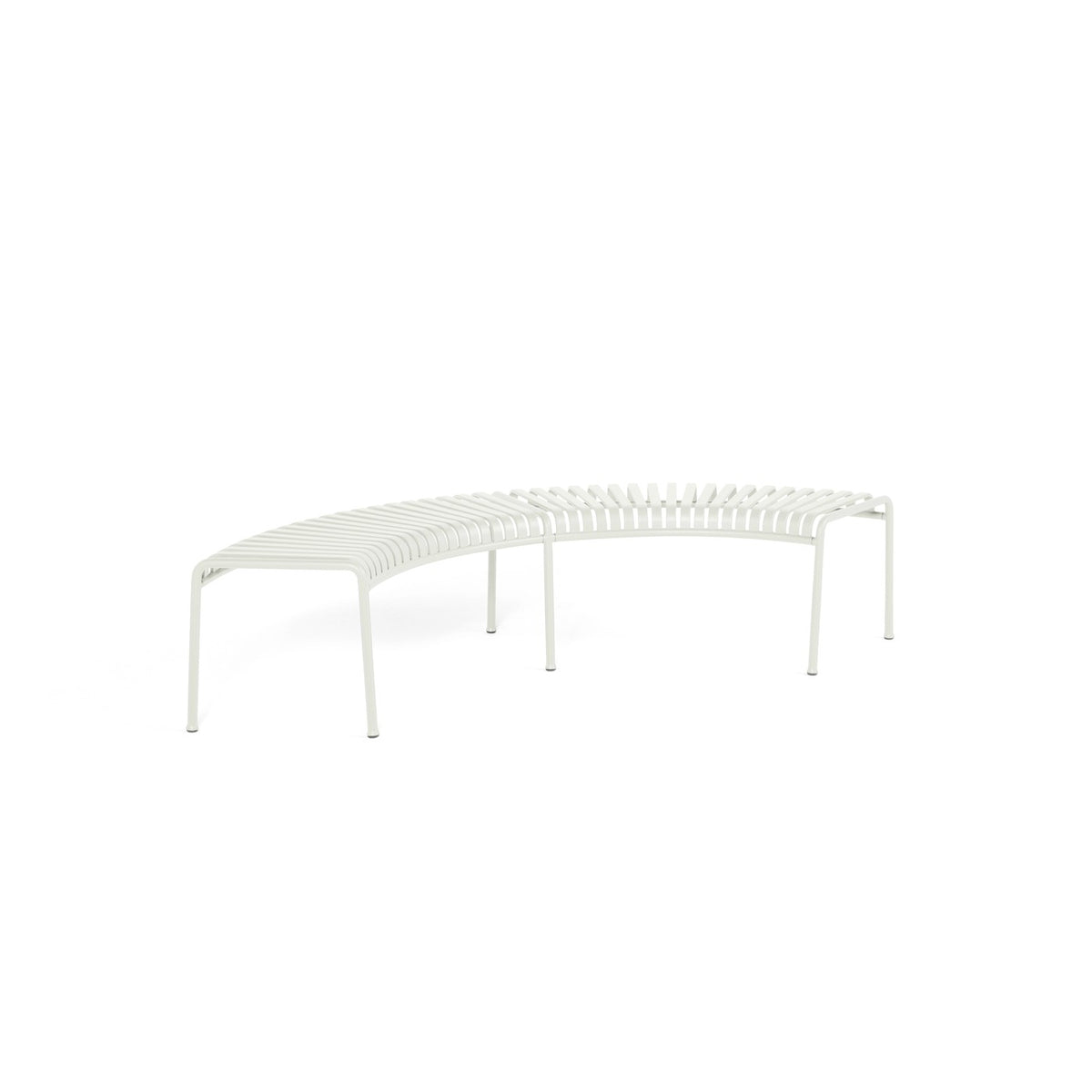 Set 2 Bancos de jardín Palissade 6 patas metal verde crema - HAY