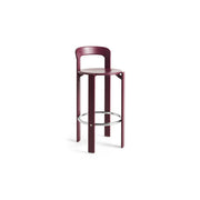 Rey Bar Stool in Steel and Beech Veneer Bordeaux 75cm - Hay