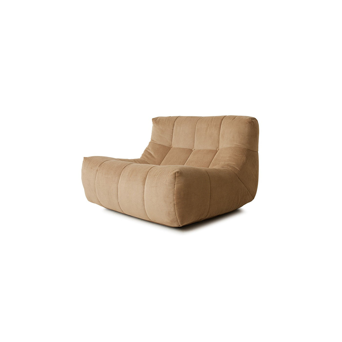 Sessel aus braunem Feincord 105x75cm Lazy - HKLIVING