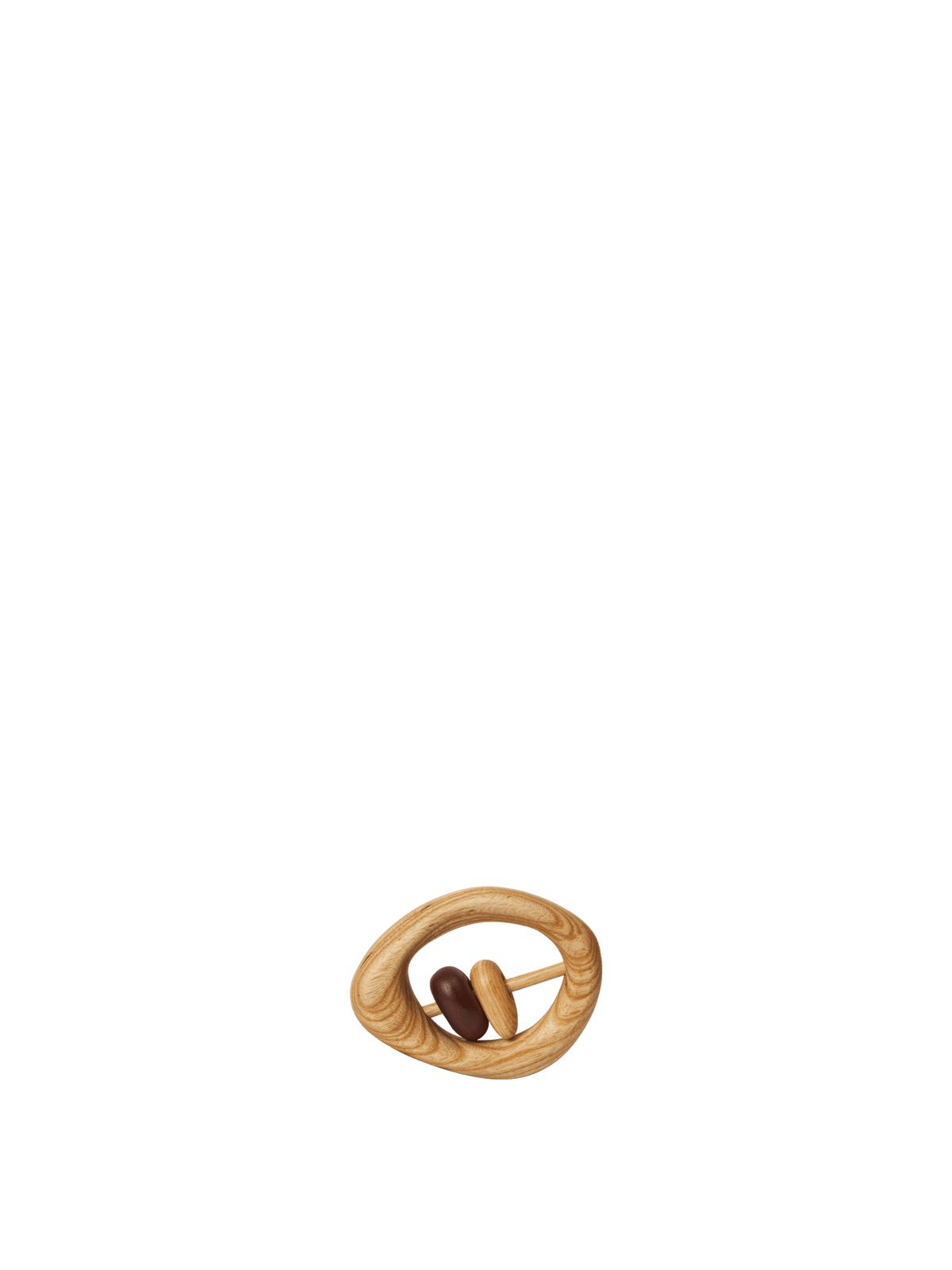Hochet pour bébé en chêne massif hêtre et bois d’hévéa naturel Pebble - Ferm Living - The Cool Republic