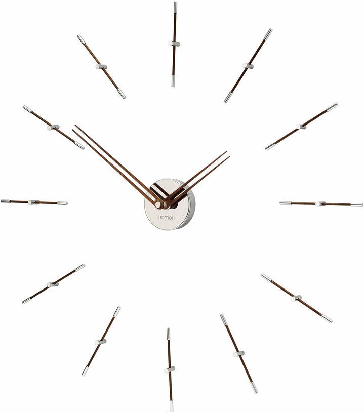Horloge murale argentée 12 signaux horaires Mini Merlín N - Nomon - The Cool Republic