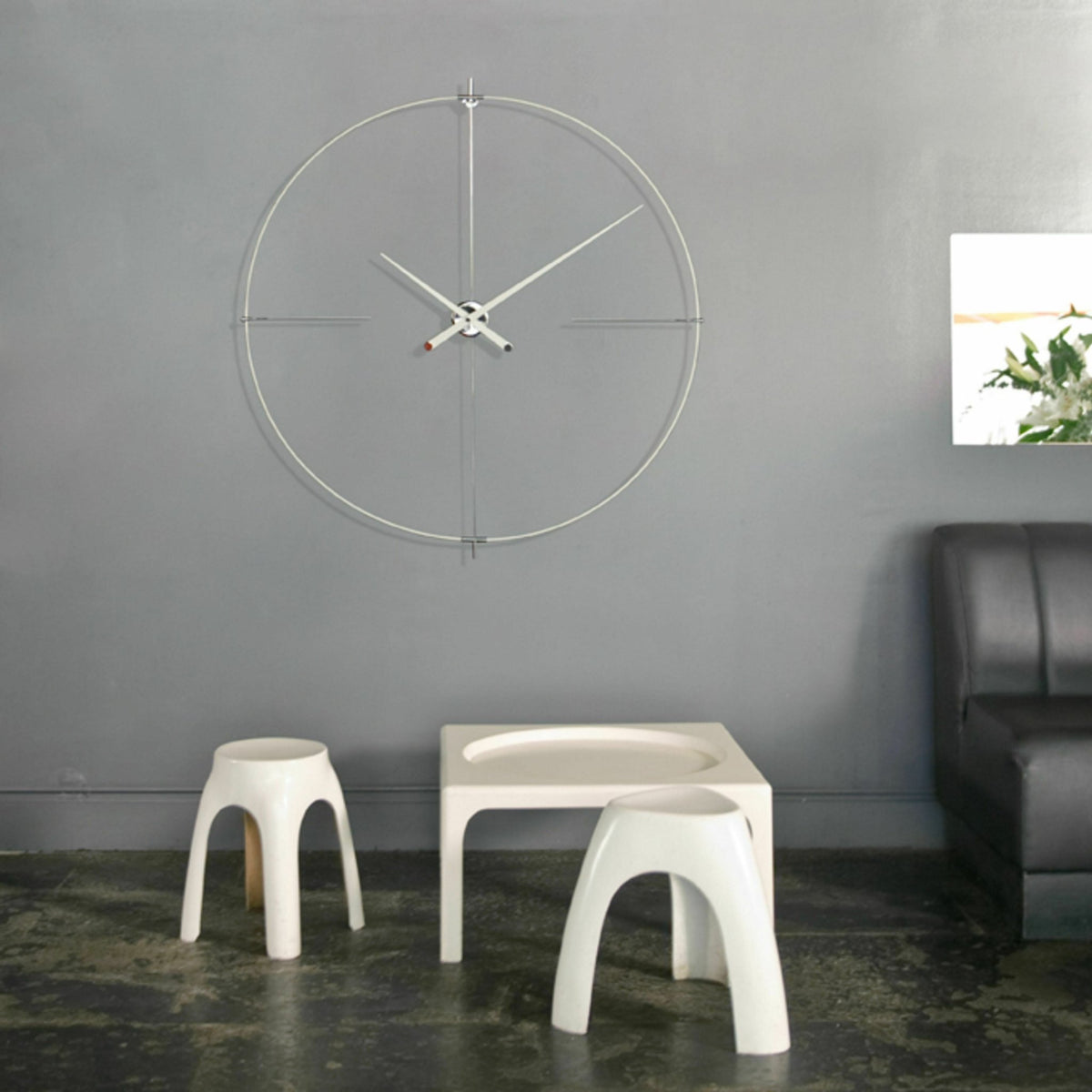 Horloge murale blanche aiguilles blanches Bilbao L - Nomon - The Cool Republic