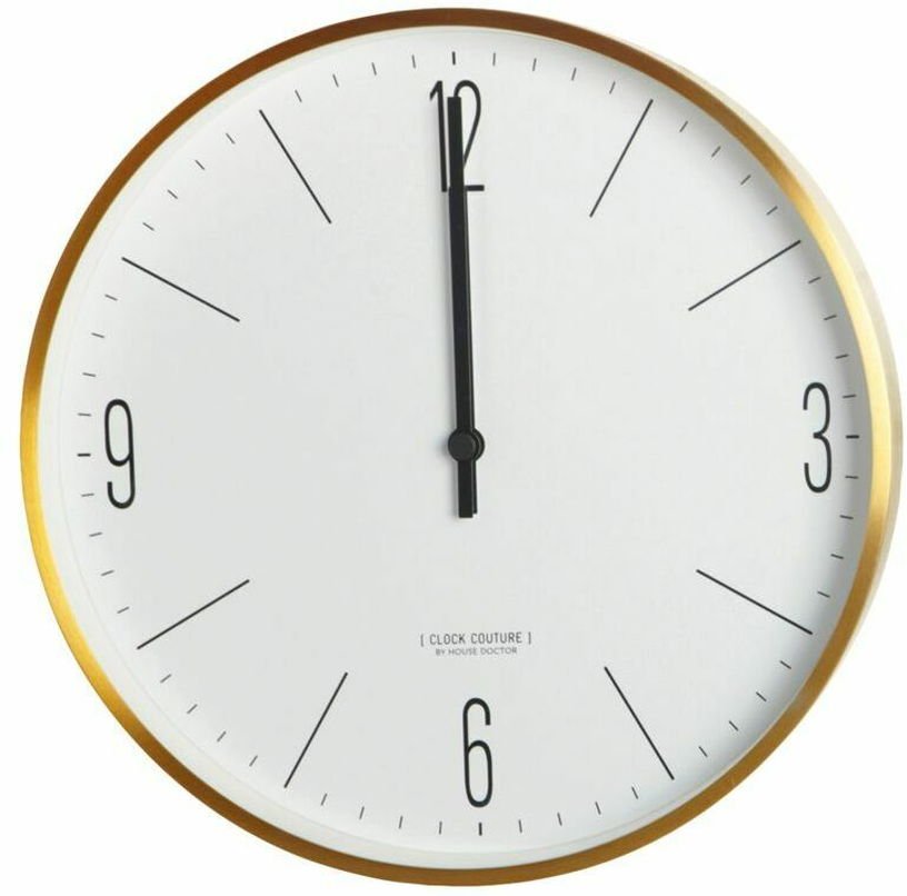 Horloge murale Clock Couture Or & Blanc - House Doctor - The Cool Republic