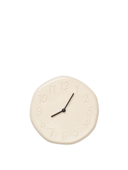 Horloge murale en grès émaillé beige 25 cm Loopi - Ferm Living - The Cool Republic
