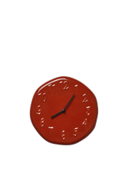 Horloge murale en grès émaillé rouge 25 cm Loopi - Ferm Living - The Cool Republic