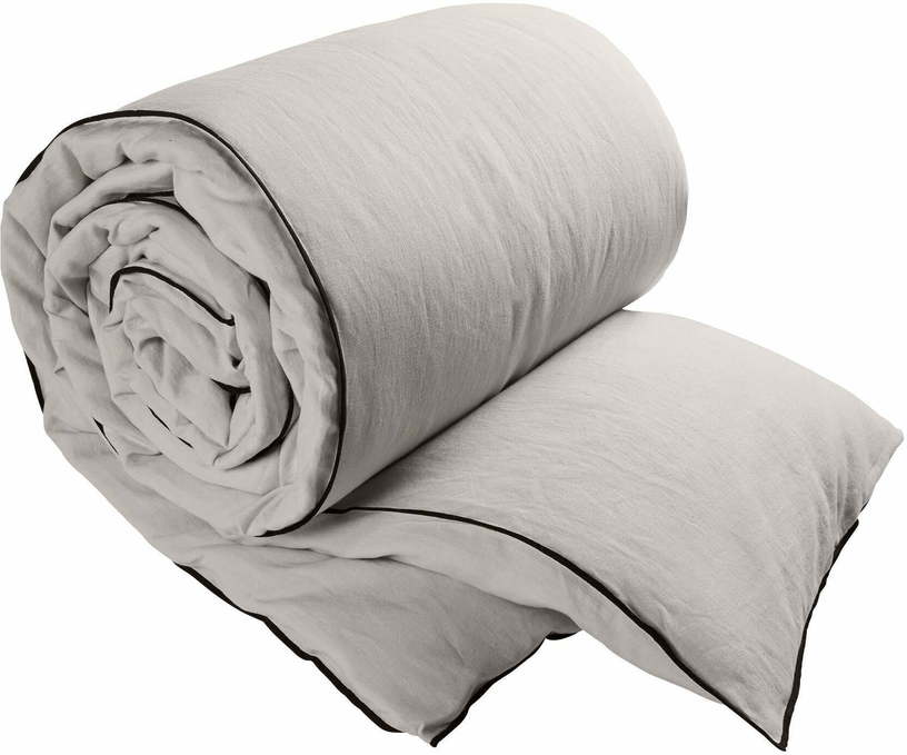 Housse De Bout De Lit Carlina Beige Clair Et Bourdon Noir - Madura - The Cool Republic