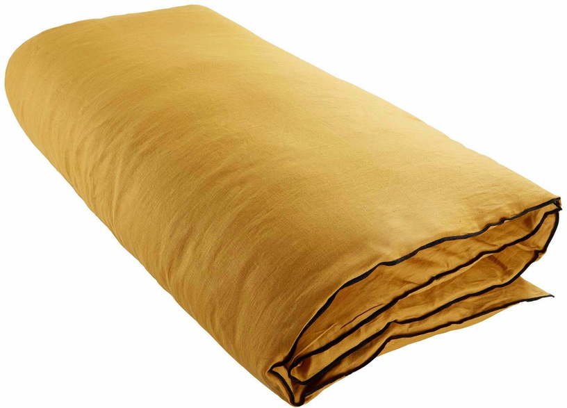 Housse De Bout De Lit Carlina Jaune Ocre Et Bourdon Noir - Madura - The Cool Republic