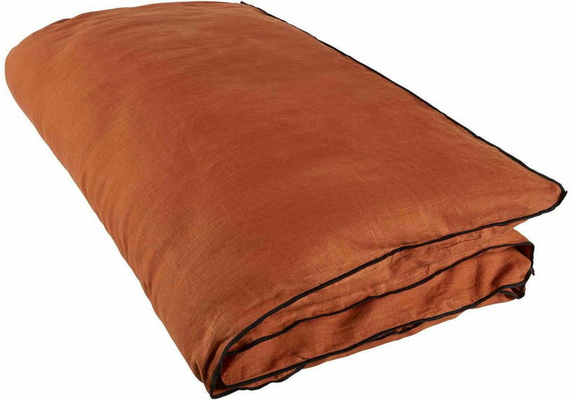 Housse De Bout De Lit Carlina Terracotta Et Bourdon Noir - Madura - The Cool Republic